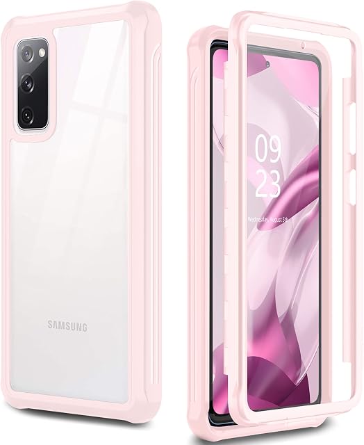 Oterkin Case for Samsung Galaxy S20 FE 5G, Built-in Screen Protector 360° Full Body Clear Cover Shockproof Case for Samsung Galaxy S20 FE 6.5" 2020 5G pink