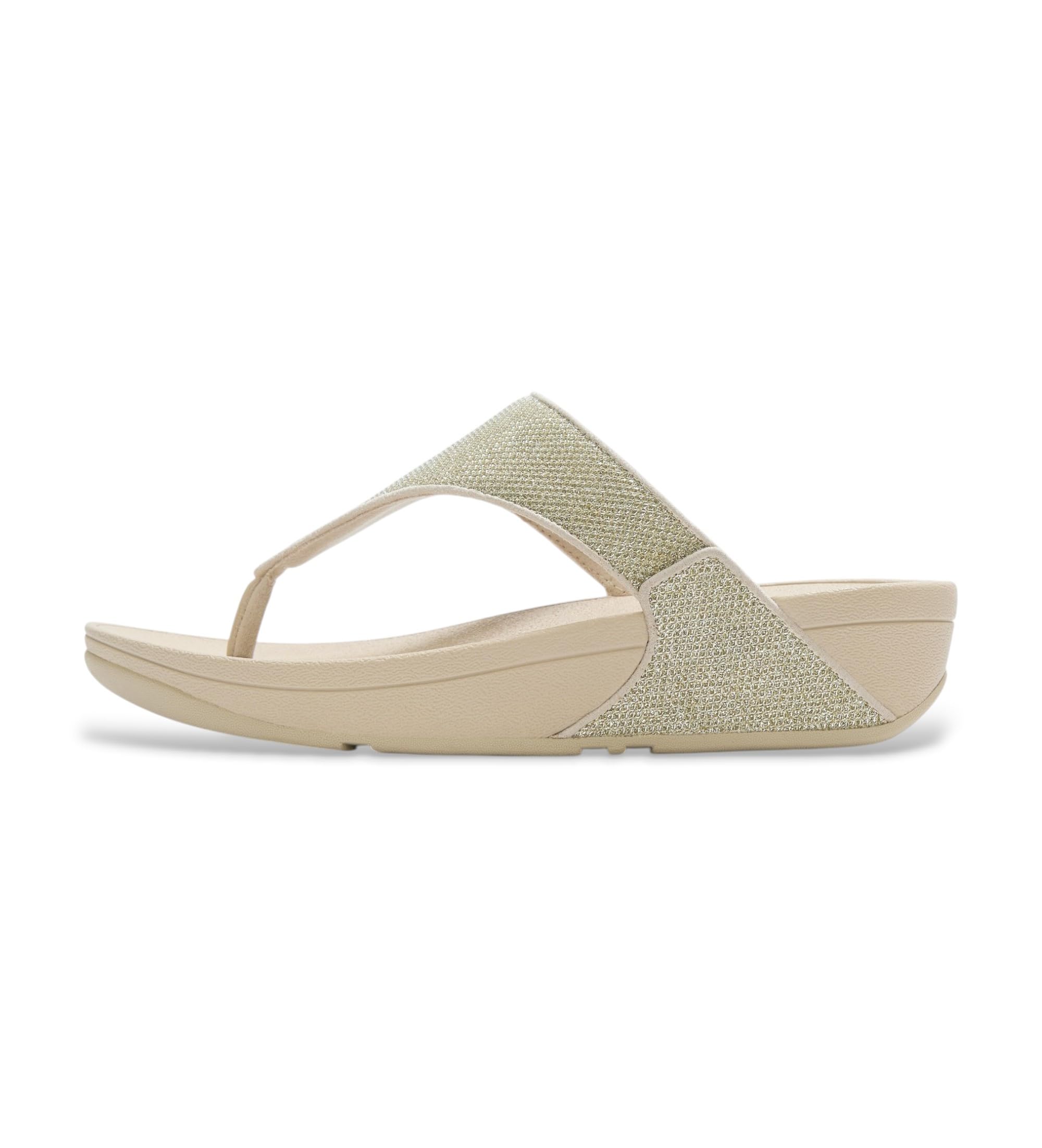 Fitflop Women's Tan Lulu Shimmerglitz Toe Post Sandals - Size: 4