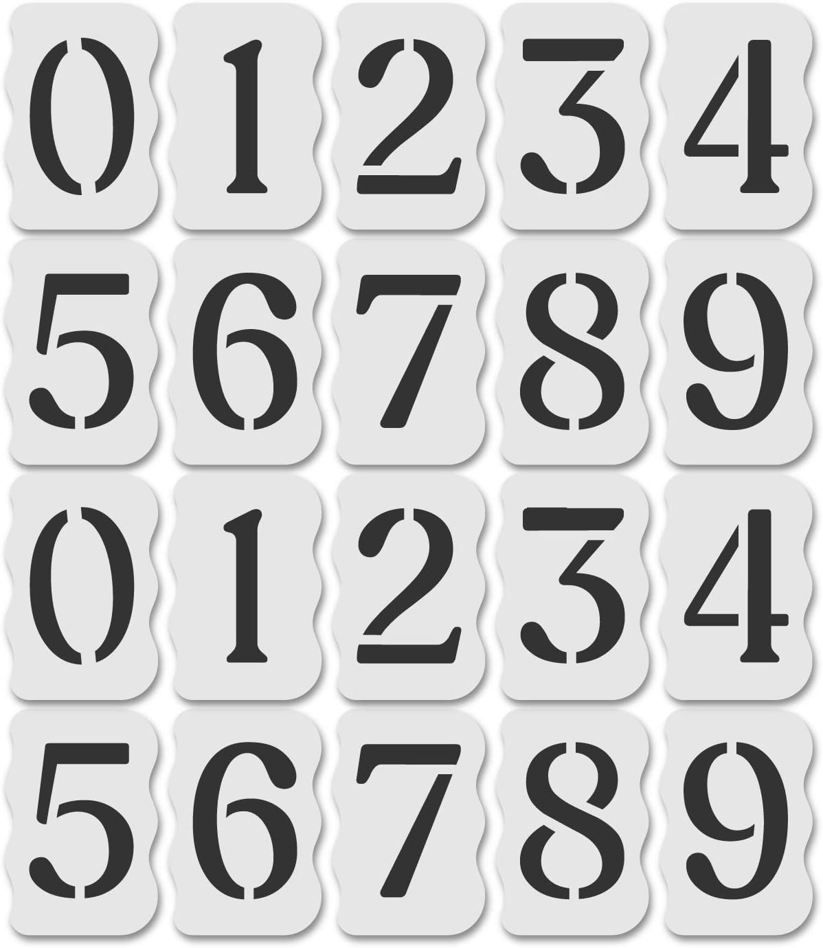 Curb Stencil Kit for Address Painting, All Numbers 14