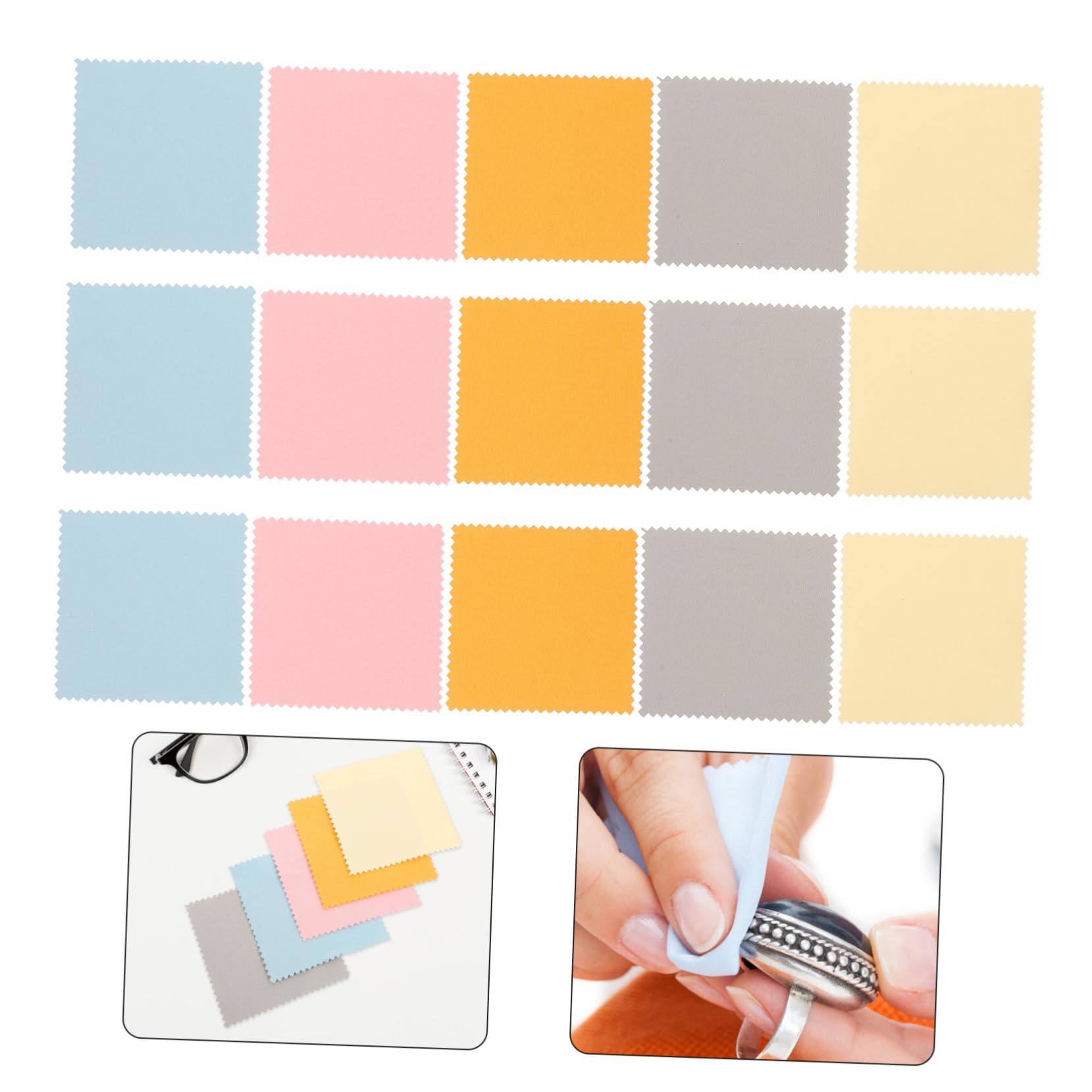 Uonlytech 5 Set Panno per Pulizia Gioielli Panno Lucidante Argento Leggero E Compatto Rimuove Ossidazione E Restituisce Lucentezza per Gioielli Delicati 15 Pezzi * 5