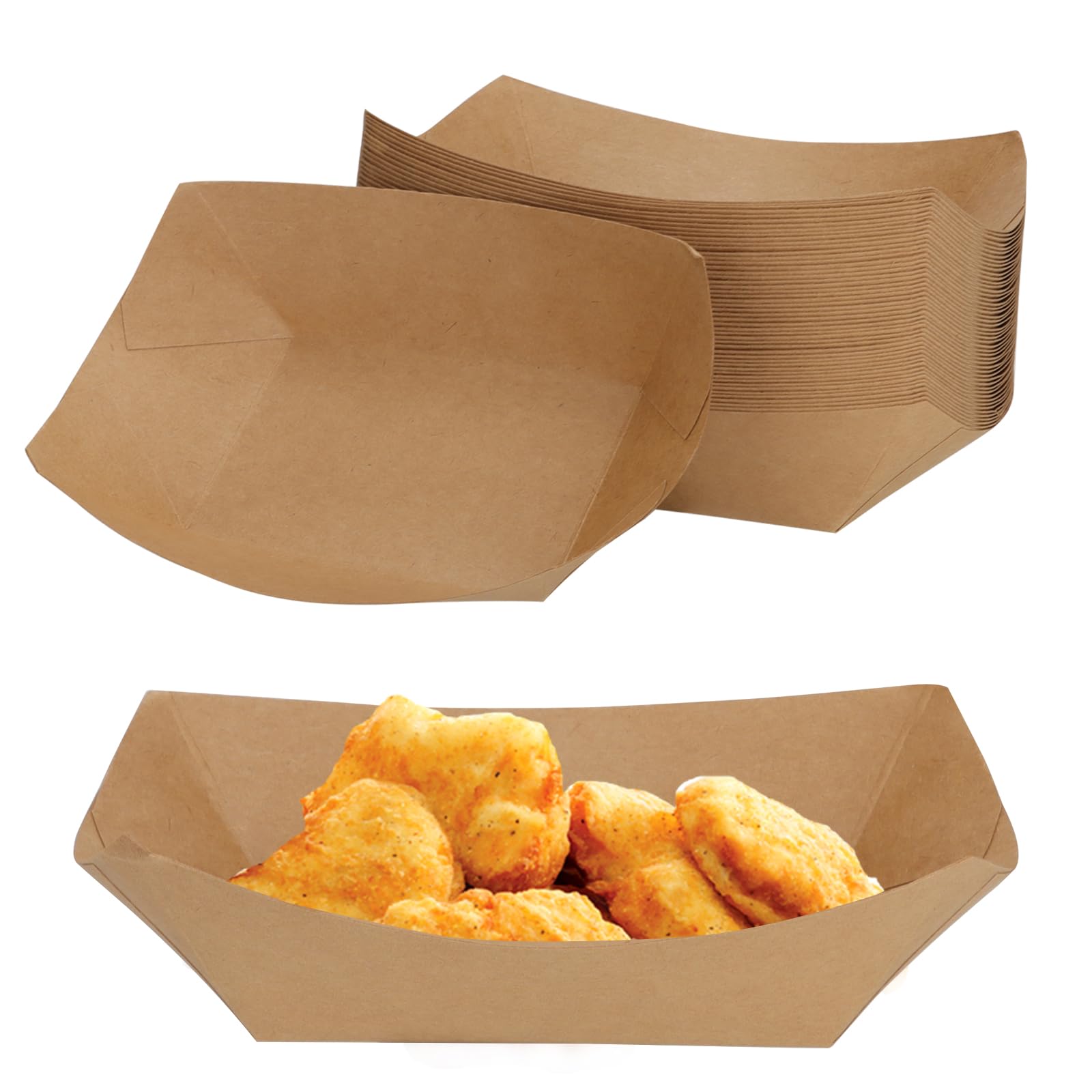 Ciotole in cartone kraft 165 x 120 x 25 mm per fingerfood snack patatine fritte