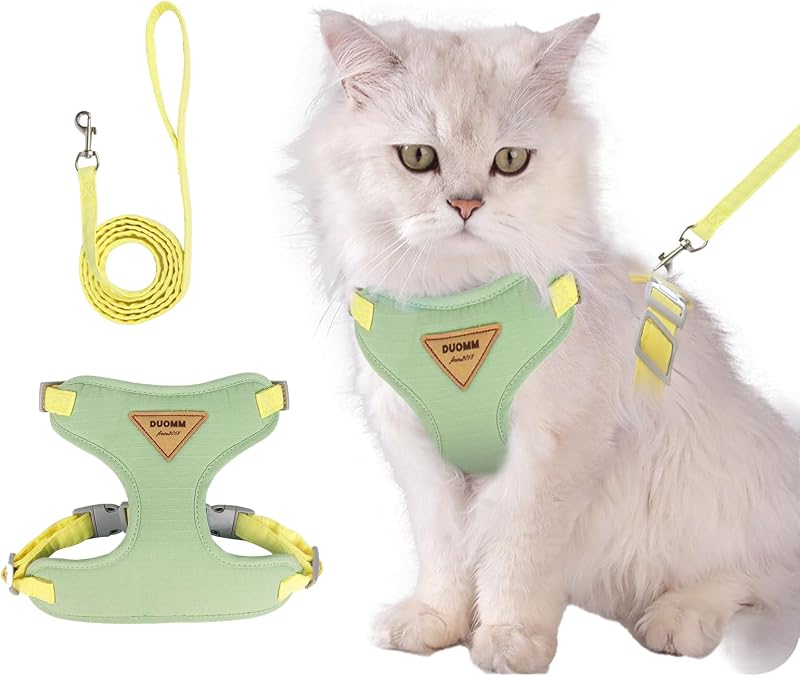 Peitoral para Gatos com Guia Ajustável em Malha Respirável Wanheart Verde (XL)
