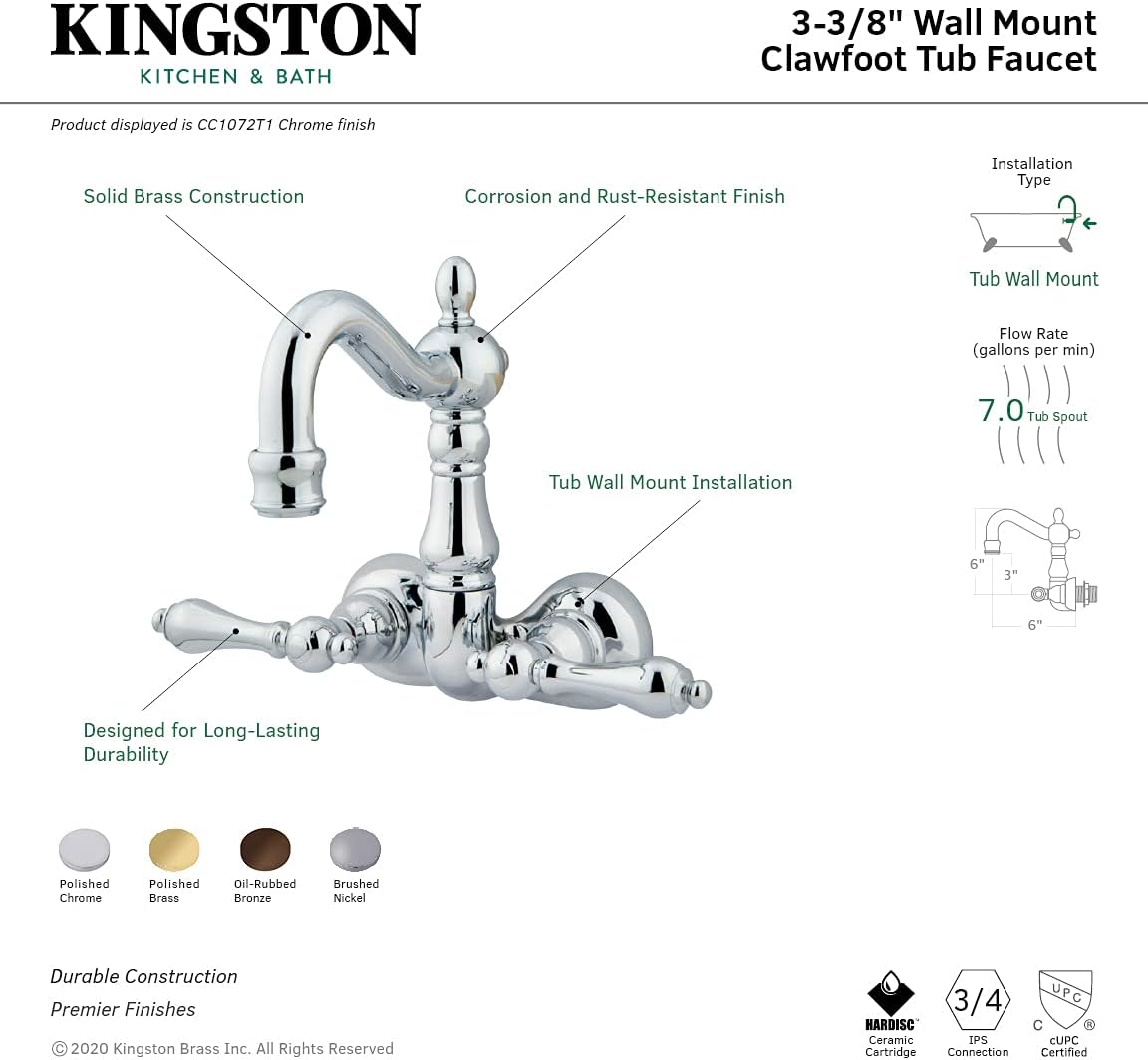 Flаѕh Dеаlѕ - 80% оƒƒ Kingston Brass CC1071T5 Vintage Clawfoot Tub Faucet, 3-3/8-Inch Center, Oil Rubbed Bronze Nеw Arrіvаlѕ Kingston Brass CC1071T5 Vintage Clawfoot Tub Faucet, 3-3/8-Inch Center, Oil Rubbed Bronze