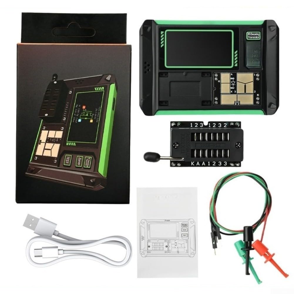 LCR AR1 Multifunktionstransistor-Tester, genaue Messung für Kondensatoren, Widerstände, MOSFET-Dioden, für Schaltungsprüfung, elektronische Wartung, DIY