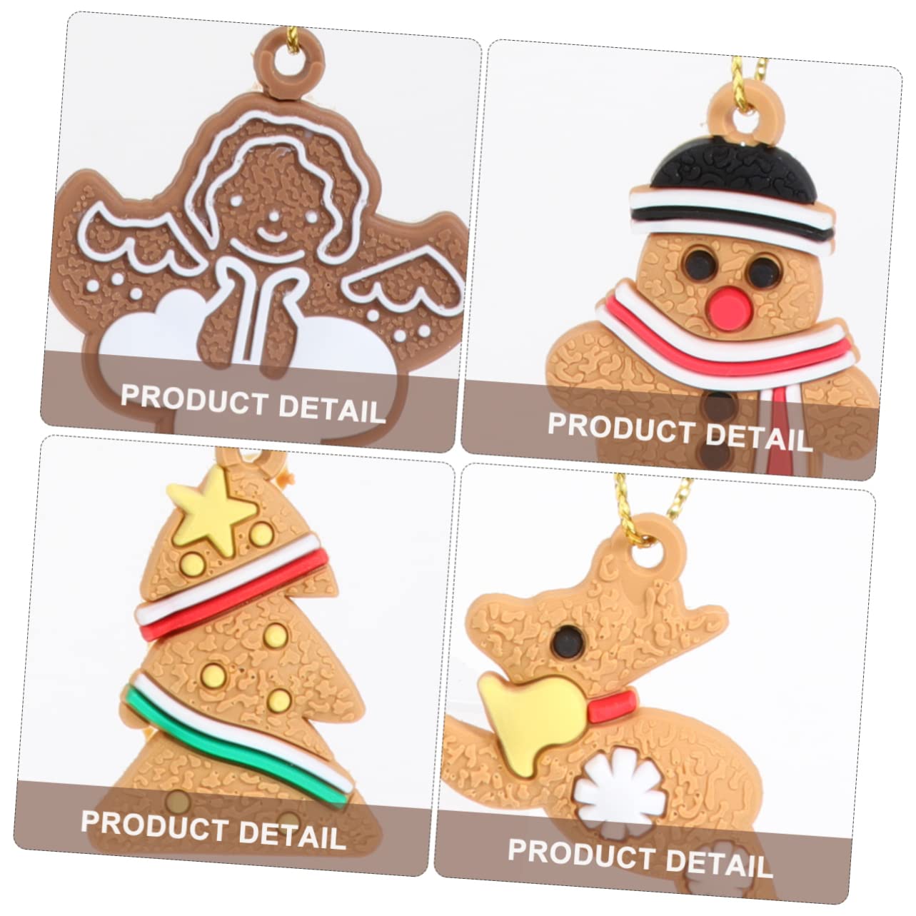 Ciieeo 69piezas Adornos Colgantes De Navidad Decoración para Árbol De Navidad Gingerbread y Navideño