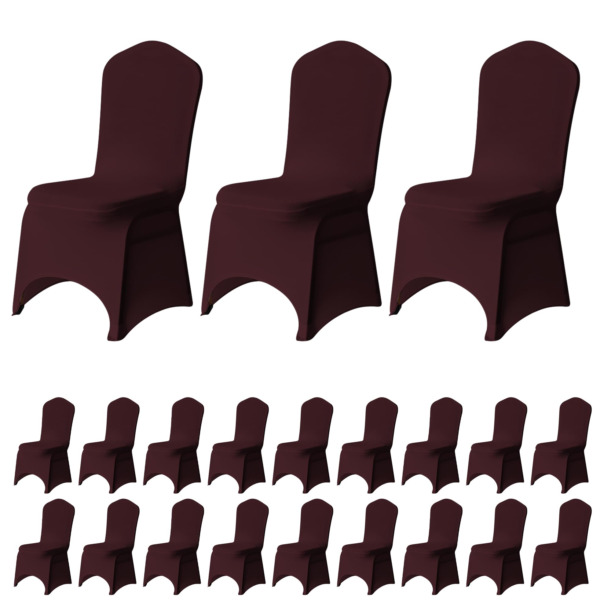 Trimming Shop 30pcs Burgundy Wedding Chair Covers Stretch Slipcovers