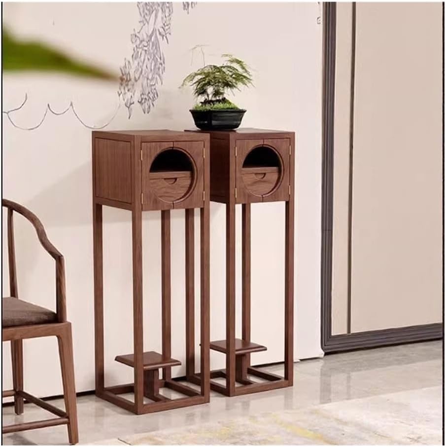 Plant Shelf, Bonsai Rack Plant Shelf Wood with Drawers for Home Study Tea Room Balcony Gardening