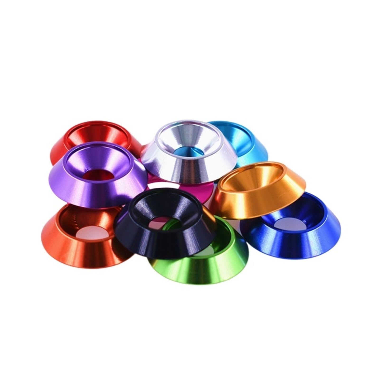 Arandelas de cabeza avellanada, 1 pieza M8 M10 M12 aluminio colorido avellanado paraguas cóncavo cónico ranura decorativa arandela junta(Treasure Blue 1pcs,M8)