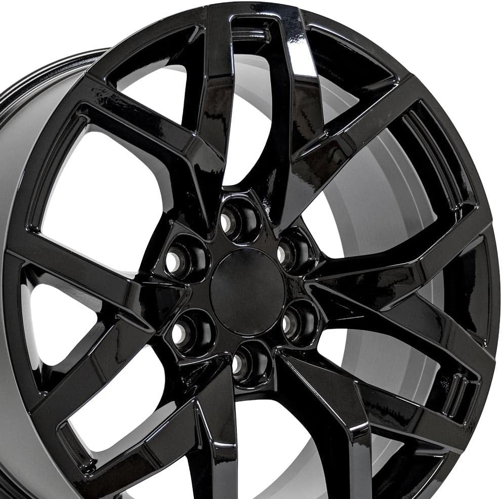 OE Wheels CV66 20 Inch Rim Fits Suburban 1500 Z71 Style 6x139.7 20x9 Gloss Black - Hollander 14076 (1)