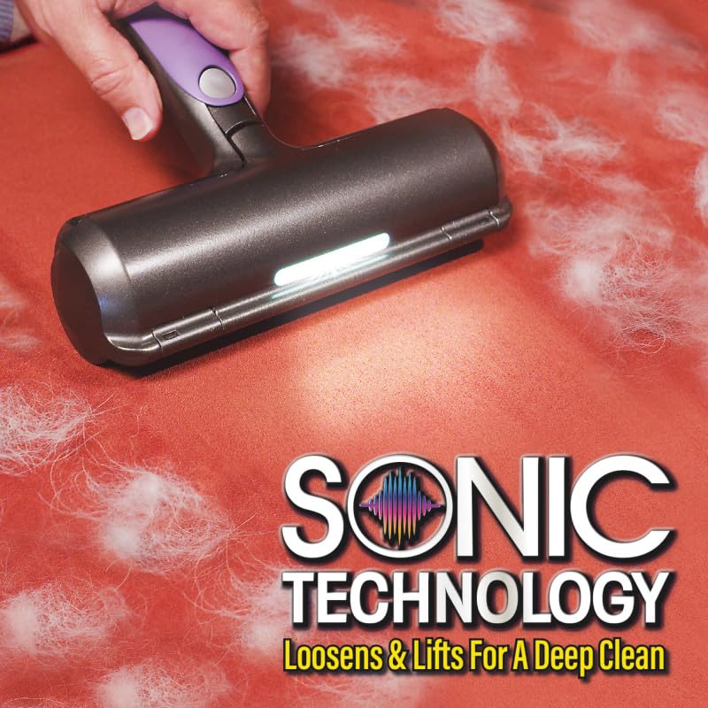 VENTEO™ – Cepillo de pelo para mascotas – Recogida de pelo de gato y perro, color morado y gris – para sofá, ropa – juego de 2