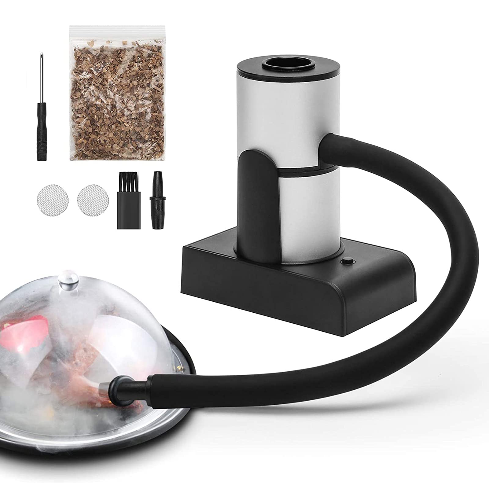 Räucherpistole Mit 4 Holzsorten - Tragbarer Rauchverstärker Für Lebensmittel & Sous Vide