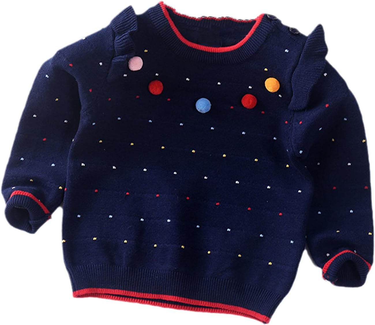 Girls Sweater Autumn Winter Baby Sweaters Children Pullover Colored Balls Toddler Jumper Top Kids Clothes