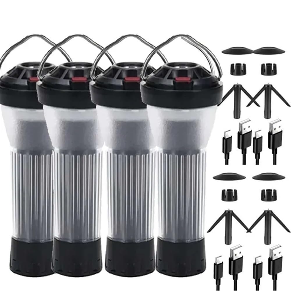 Juego de 5 linternas de Camping de 3000mAh, lámpara de Repuesto Plana for Camping, 5 Modos de iluminación, linternas Led, lámpara de Emergencia