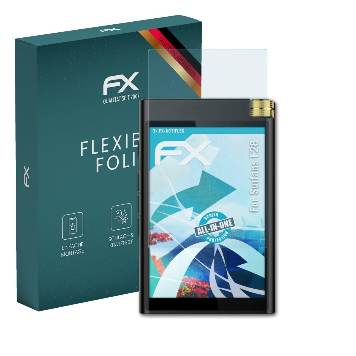 atFoliX Screen Protector compatible with Surfans F28 Protector Film, ultra clear and flexible FX Screen Protection Film (3X)