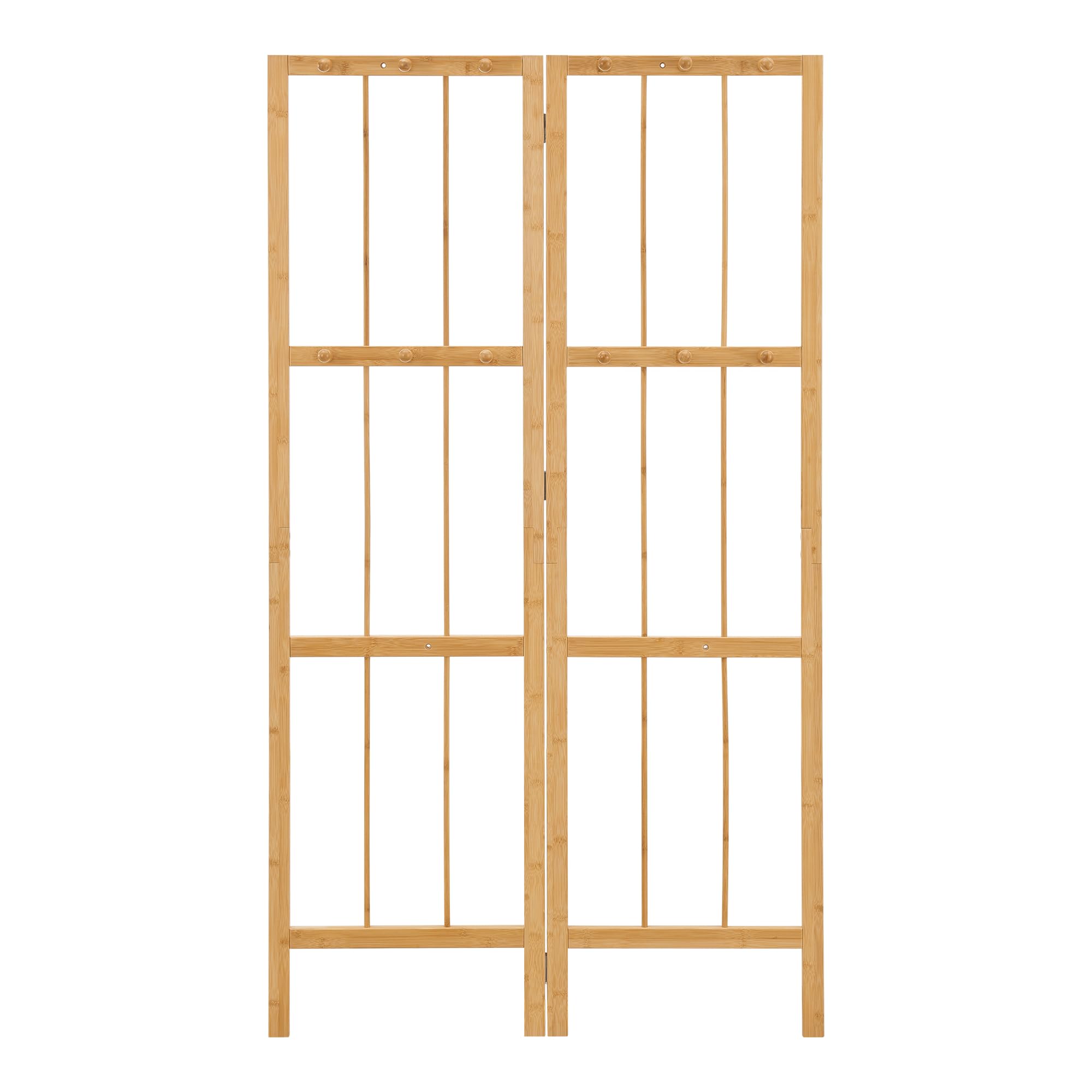 [en.casa] Appendiabiti Angolare 2 Pannelli a Griglia con 12 Ganci Porta Abiti Appendiabiti Autoportante Regolabile in Angolazione 165,5 x 92 x 8 cm Bambù Naturale