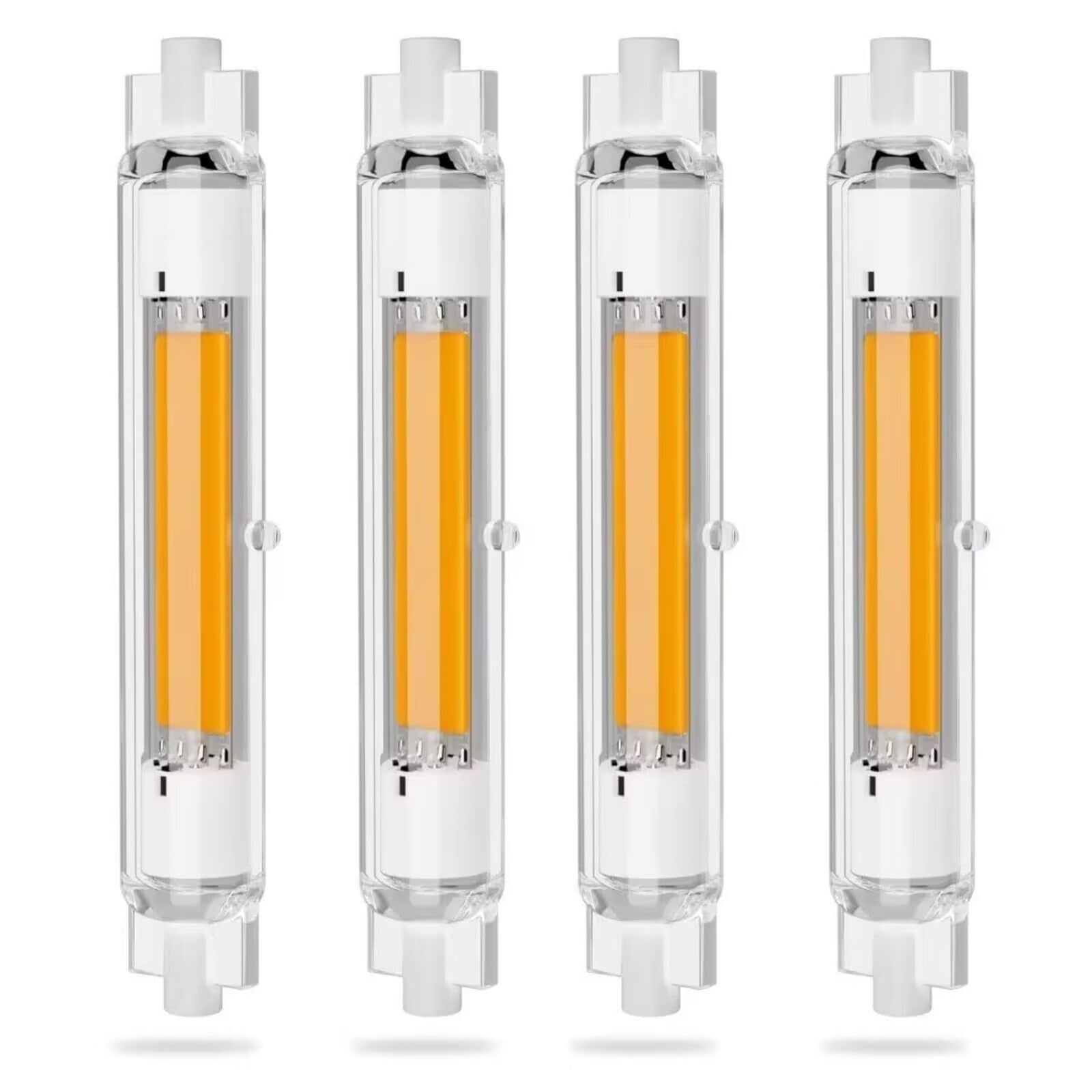 Dvnoua R7S LED 118mm, 30W LED Dimmbar Ersatz 300W Halogen Leuchtmittel, Kaltweiß 6000K, 3000 Lumen, Kein Flackern 360°Abstrahlwinkel, Beleuchtung für Zuhause, 4 Stück