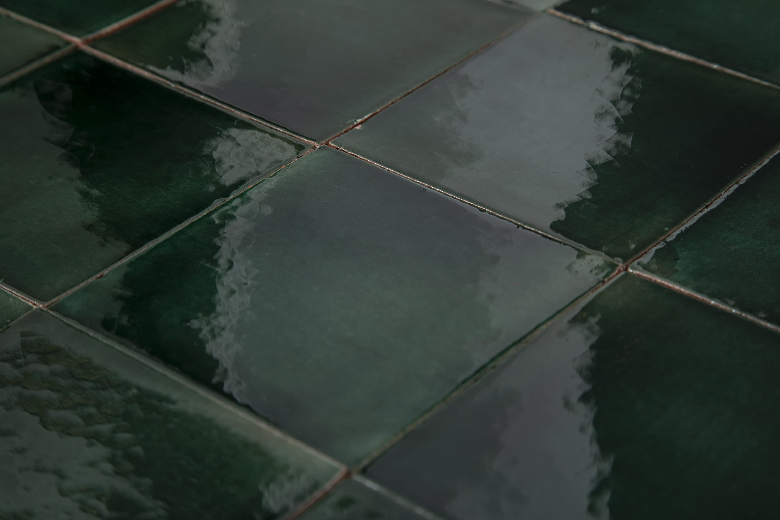 Cerames Piastrelle per mosaico verdi in tinta unita verde brillante – Messicano in ceramica mosaico, piastrelle verdi in Messico per cucina, bagno, doccia, mattonelle verdi confezione da 30