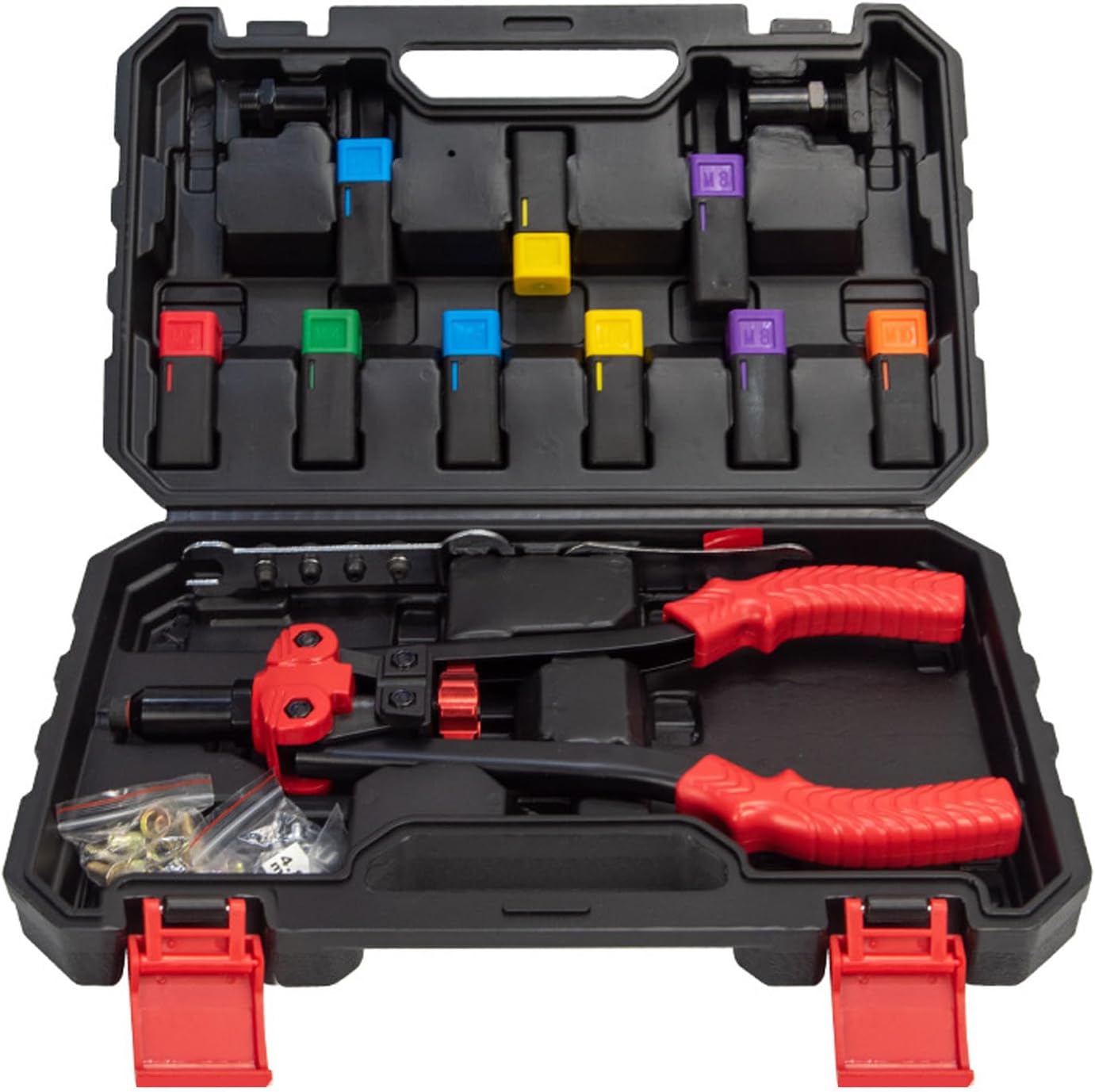 Rivet Riv Kit with 10 Rivets and 10 Rivets Rivet Assortment Kit Rugged Carrying Case Ideal for Sheet Metal & tomotive Work
