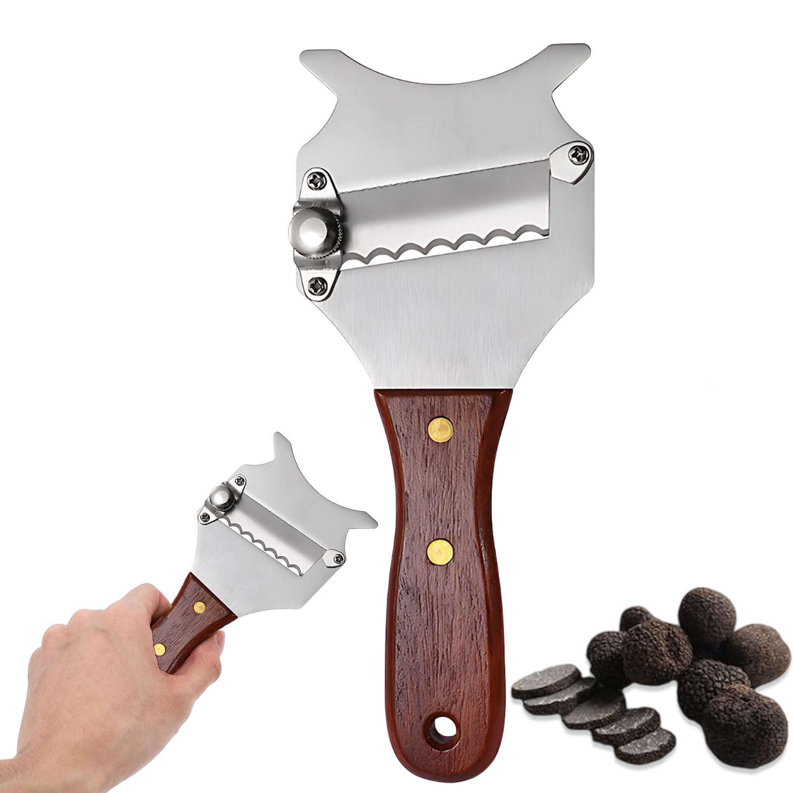 Einstellbare Trüffelhobel mit Holzgriff, 1 Stück Käsehobels, Edelstahl Trüffel Käsehobel, Schokoladenwickler-Werkzeug, Profi Käsehobel für Zuhause, Küche, Restaurant