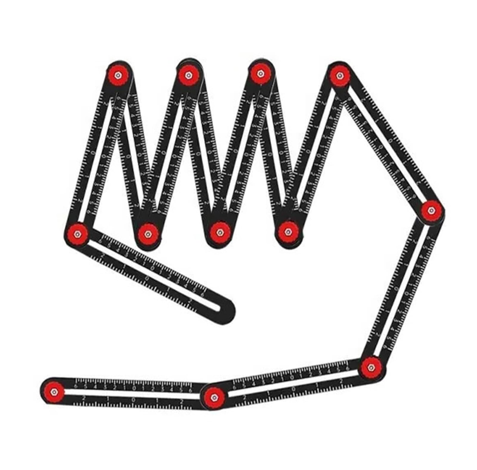 Xhthdbwy 1Pcs 12 Fold Angle Ruler, Aluminium Alloy Multi Angle Measuring Ruler, Easy To Carry Angle Finder Locator Template Tool For Diy Projects