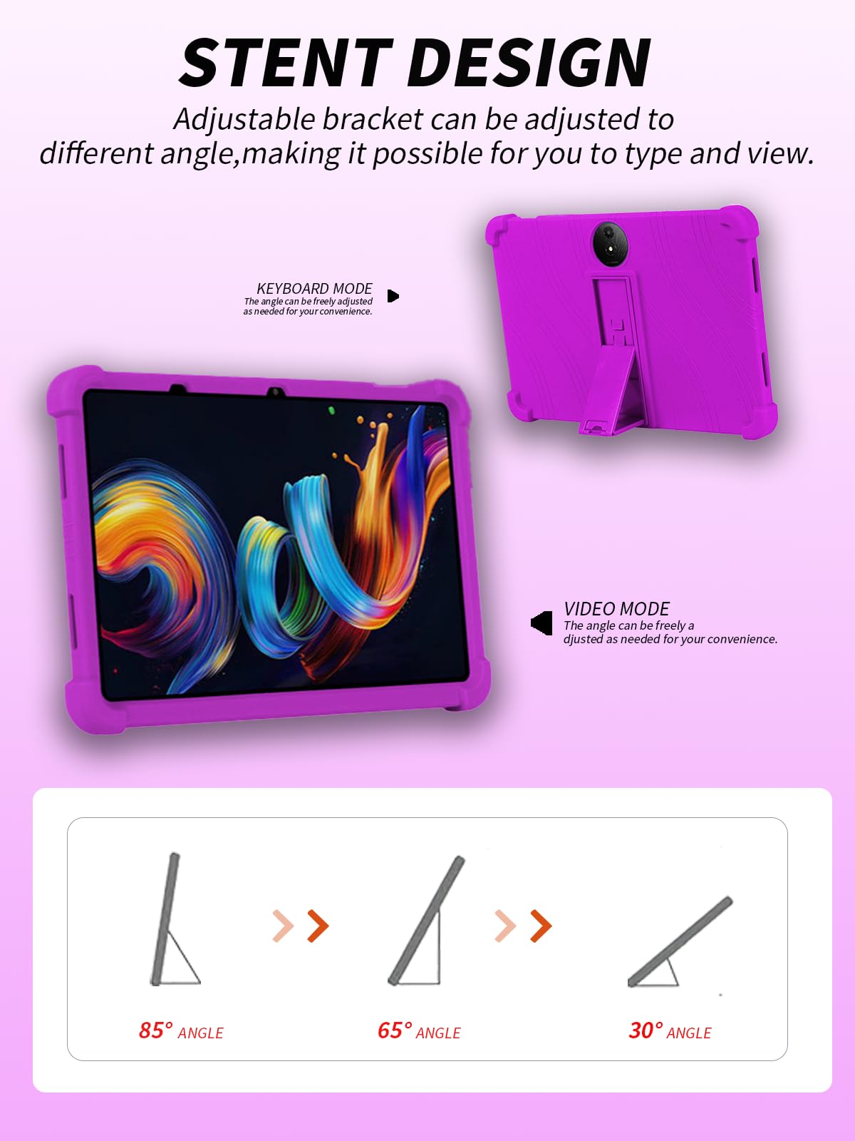 Funda protectora para TCL NXTPAPER 11 Plus 11.5 pulgadas 2025 más reciente, yystao Funda de silicona suave para niños compatible con TCL NXTPAPER 11 Plus, soporte ajustable (Morado)
