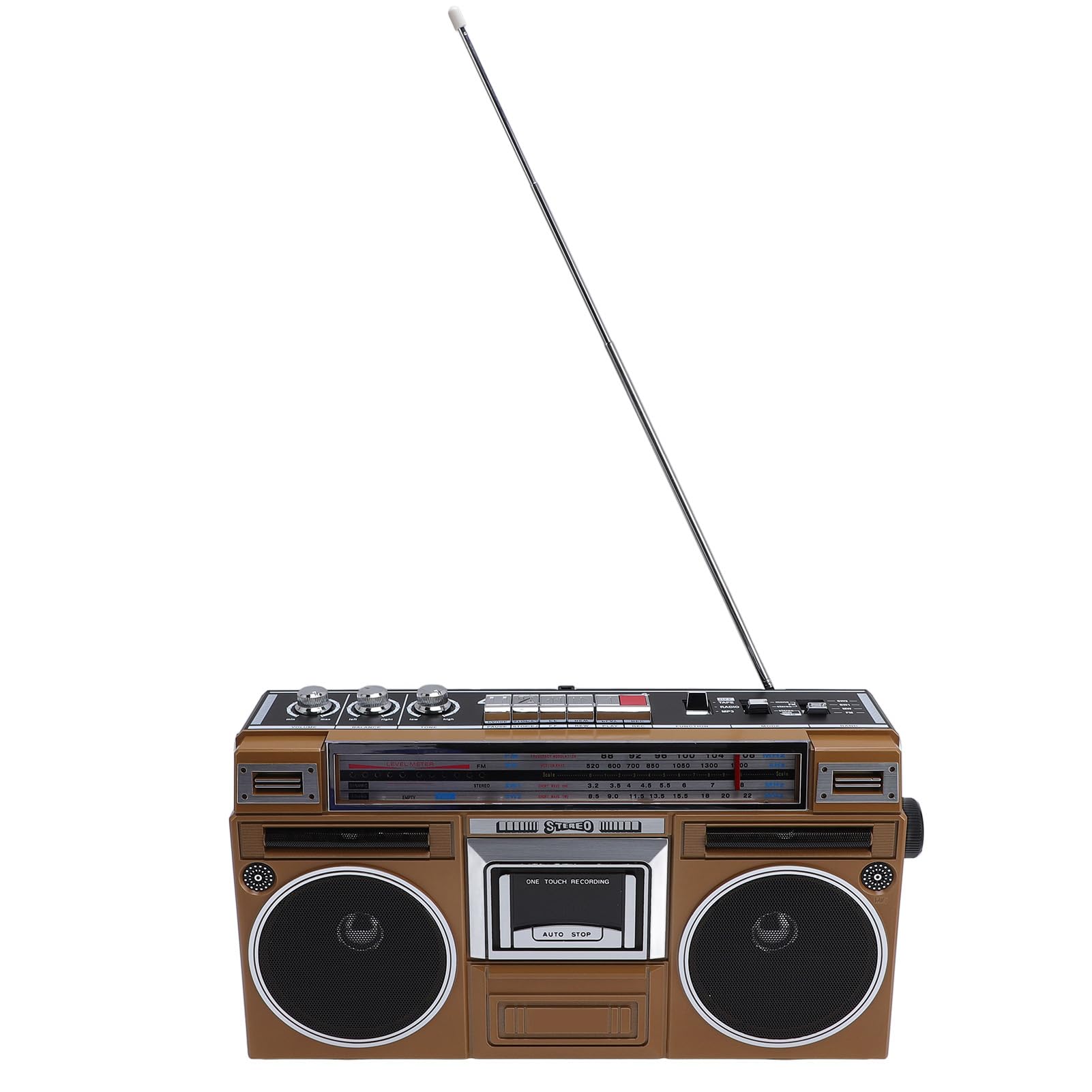 Przenośny Magnetofon Kasetowy z Bluetooth, Radiem FM MW SW, Konwerterem USB MP3, Magnetofonem Retro Kasetowym ze Wzmocnieniem Basów, do Użytku na Zewnątrz w Domu (GOLD)