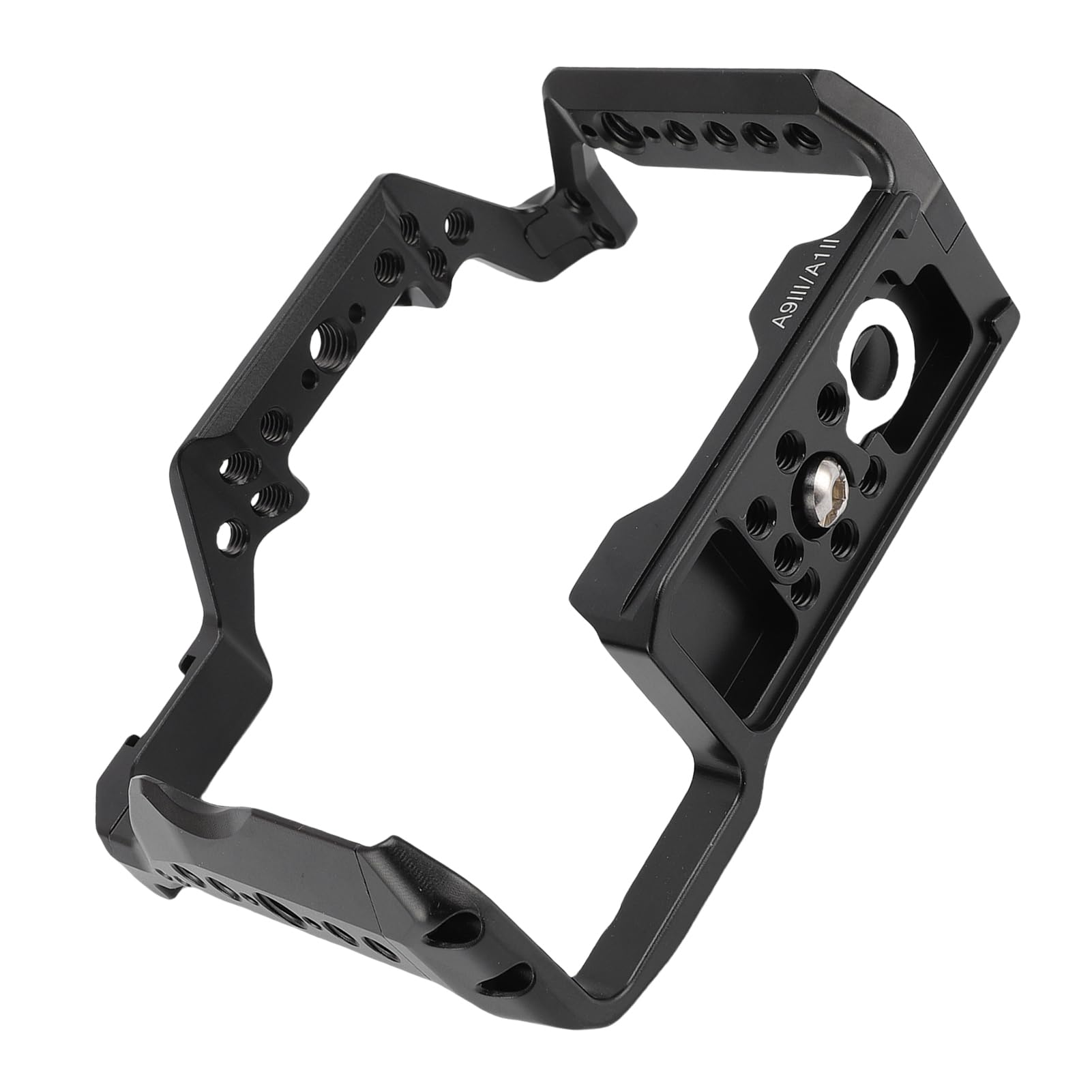 Generic Wspornik Stabilizujący do Klatki Aparatu Fotograficznego do Aparatu A9III A1 II, Lekki Stop Aluminium z Otworami na Gwint 1/4 3/8 Uchwyt Zimnego Buta Kompatybilny z Arca, Akcesoria