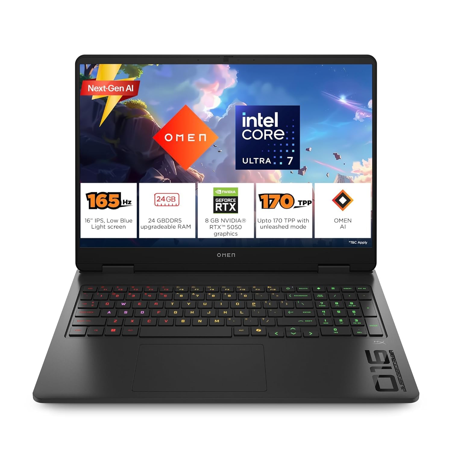 HP Omen, Intel Core Ultra 7 255H, 8GB RTX 5050, 24GB DDR5(Upgradeable)