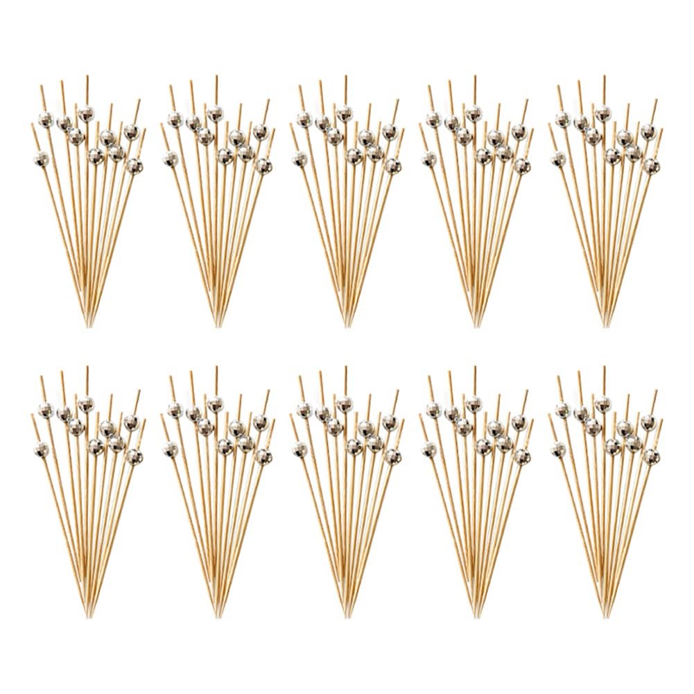 CTRLZS Disco Ball Decorative Toothpicks for Appetizers, Fancy Bamboo Skewers for Appetizers Drinks Disco Party Decorations