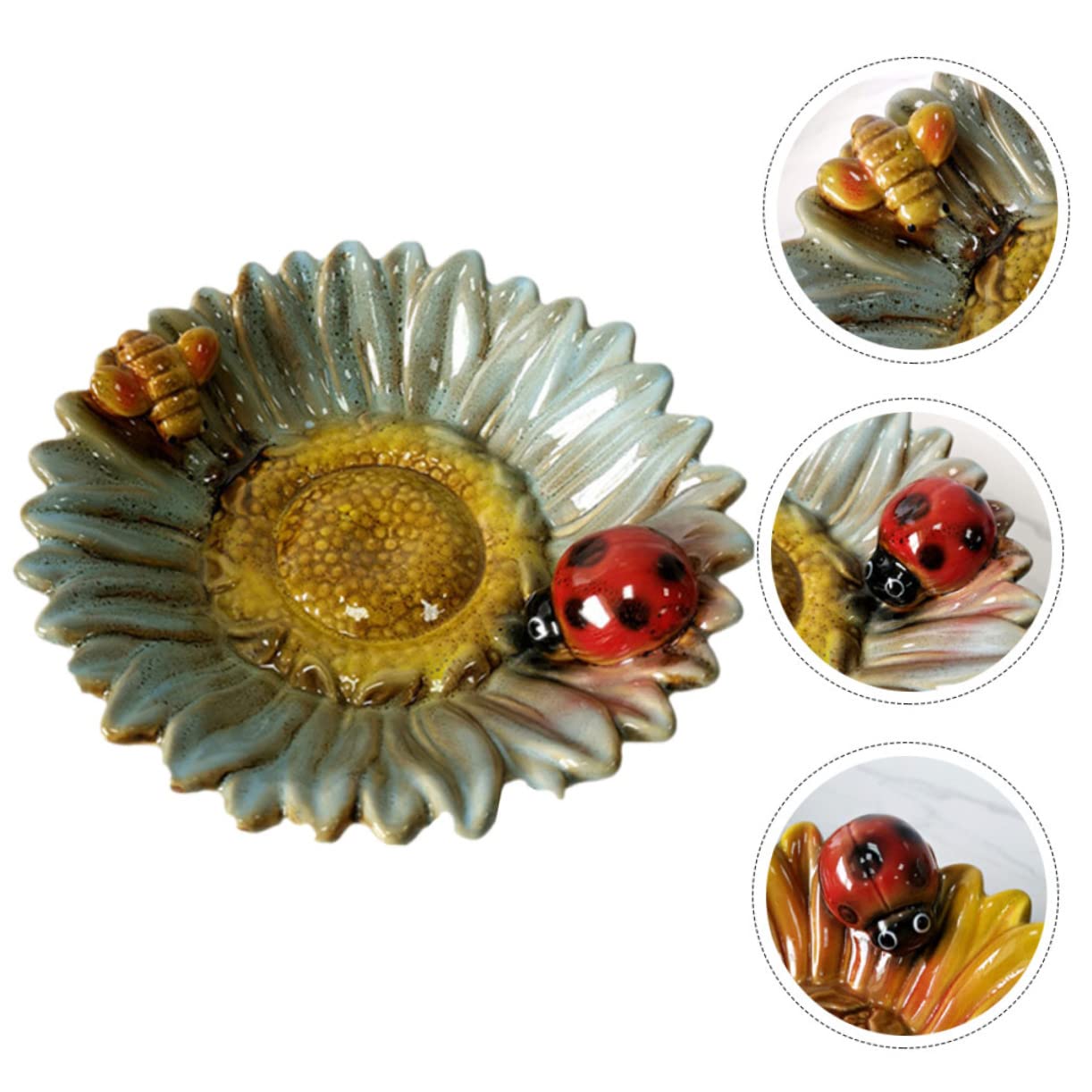 Jabonera de Cerámica Forma de Flor para Baño y Lavabo | Uso Versátil en Encimera, Fácil de Limpiar, Soporte Firme y Acabado Decorativo