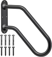 SELEWARE Heavy Duty U-Shaped Wall Mount Handrail for Outdoor Steps - Non-Slip Stair Grab Bars for Porch, Garage, Garden - Indoor/Outdoor Safety Rail