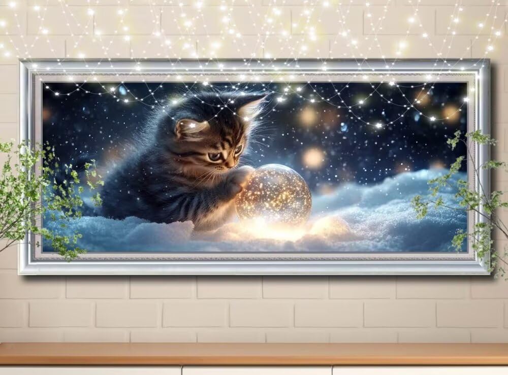 Malarstwo diamentowe 5D "zrób to sam" dla dzieci, kryształowa kulka, obraz do malowania diamentami (70 x 180 cm), tworzenie mozaiki według liczb, zestaw do malowania krzyżykowego, obraz dla dorosłych