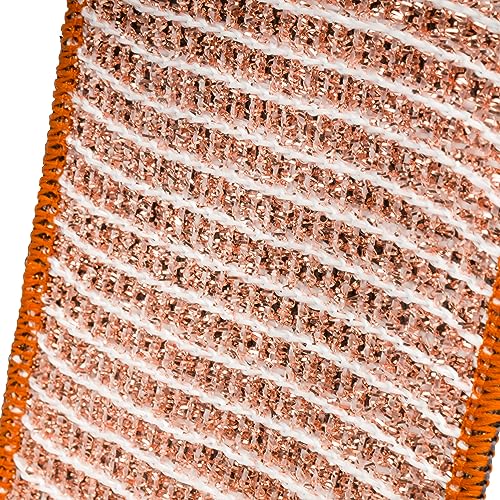 Image of Redecker Copper Microfiber Cloth - Dual Cleaning Cloth with Copper Threads for Non-Scratch Cleaning, Glass, Stainless Steel & Kitchen Surfaces - Reusable Cloth, Made in Netherlands