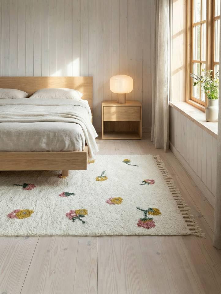 RugVista Linnea, Kinderteppich, Shaggy/Handloom, 160 x 230 cm, Rechteckig, Niedriger Stapel, Kinderzimmer, Nur chemische Reinigung, Ohne gefährliche Chemikalien, Off Weiß Multi