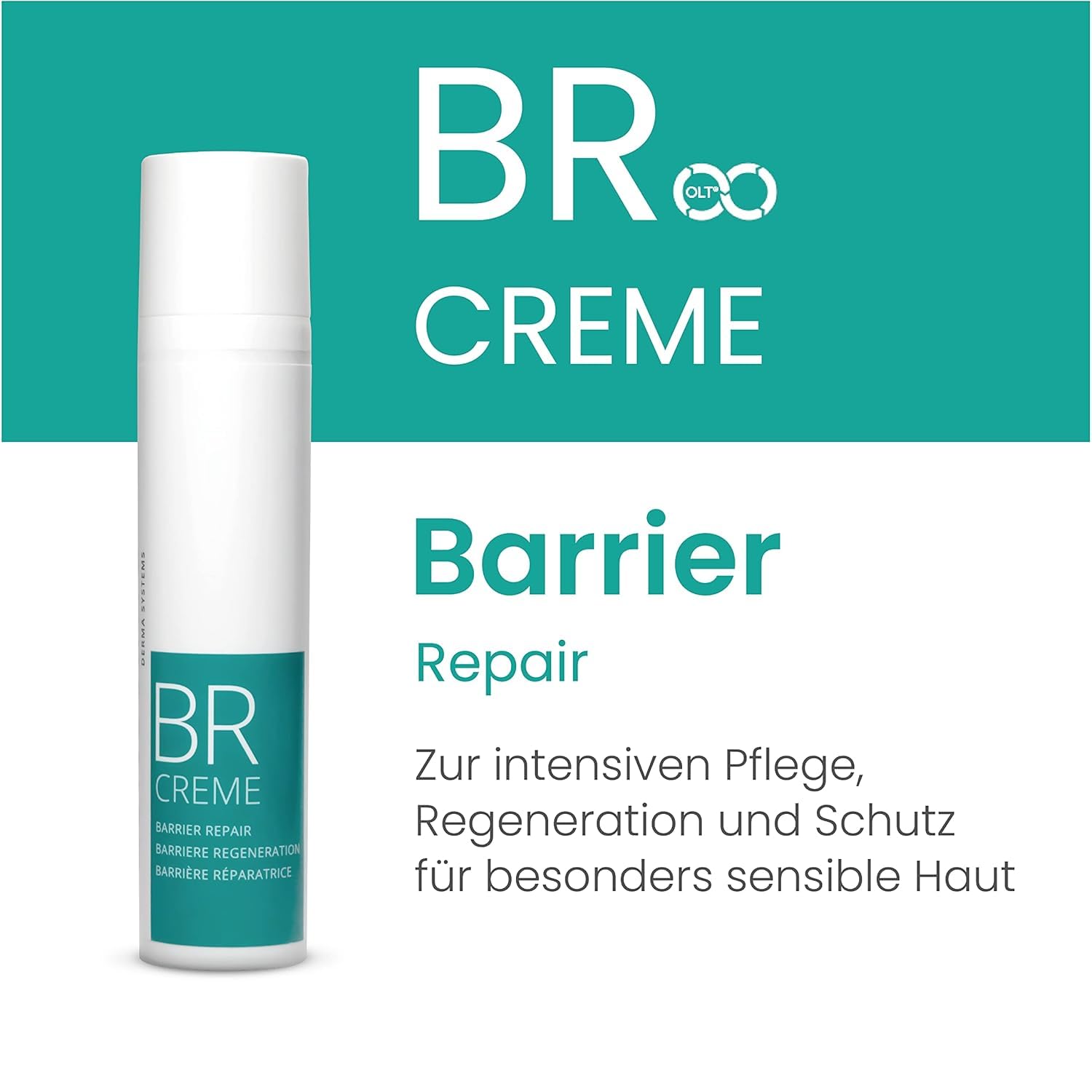 Barrier Repair Creme I per la cura intensiva, la rigenerazione e la protezione della pelle particolarmente sensibile, effetto antinfiammatorio se applicato su corpo e viso I 100 ml