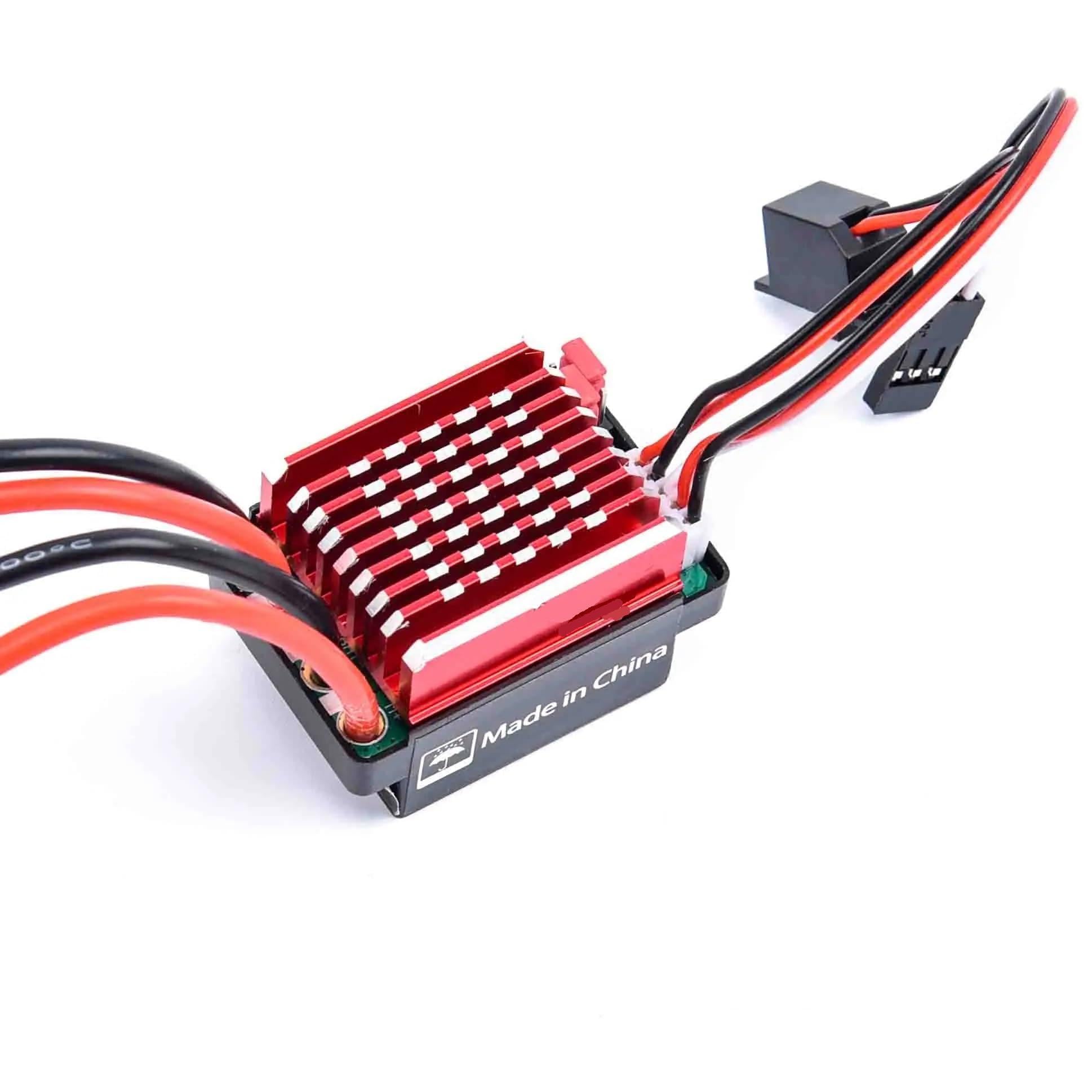 Toy Accessories 60A Brushed ESC Electric Speed Controller 6V/2A BEC for 1/10 RC Car TRX TRX4 TRX6 D90 HSP Compatible with Redcat 4WD Truck Compatible with Monster Crawler(ESC with Traxxas)