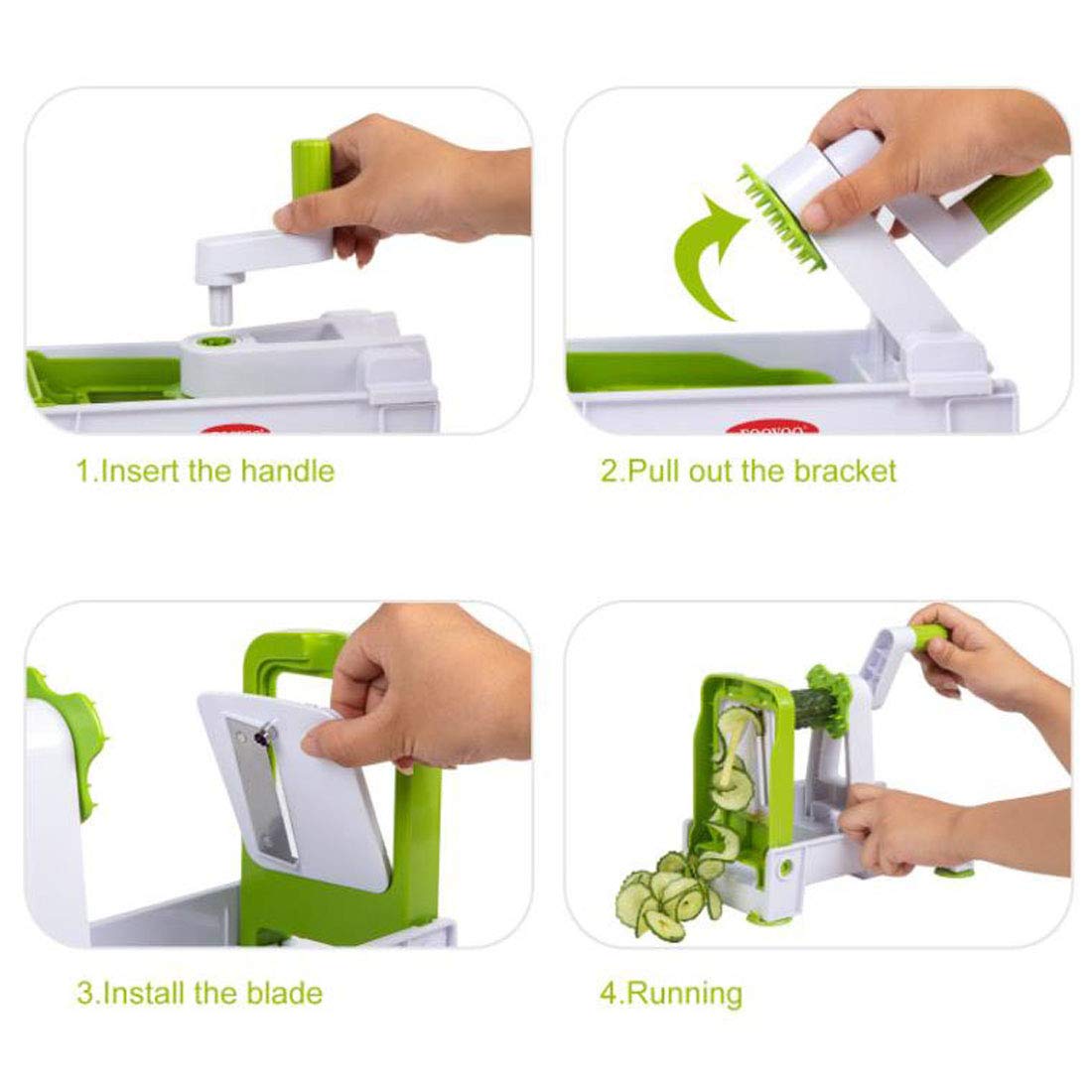 Tritaverdure Affettatrice A Spirale Da Cucina Affettatrice A Spirale Dicer, Grattugia Rotativa, Affettatrice Di Verdure, Spiralizzatore A Lama Affettatrice A Spirale for Verdure Più Resistente, Affett