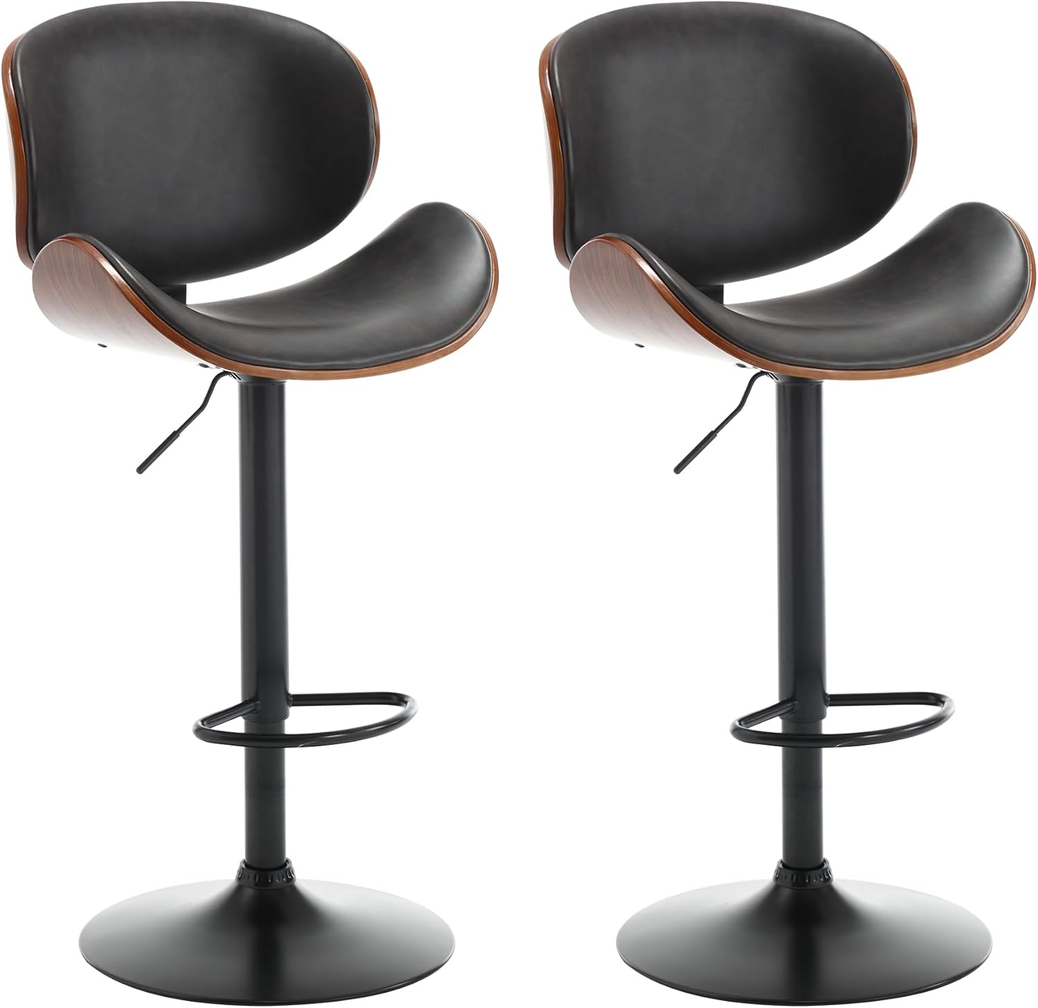 KCC Bar Stools Set of 2, Swivel Adjustable Height Barstools