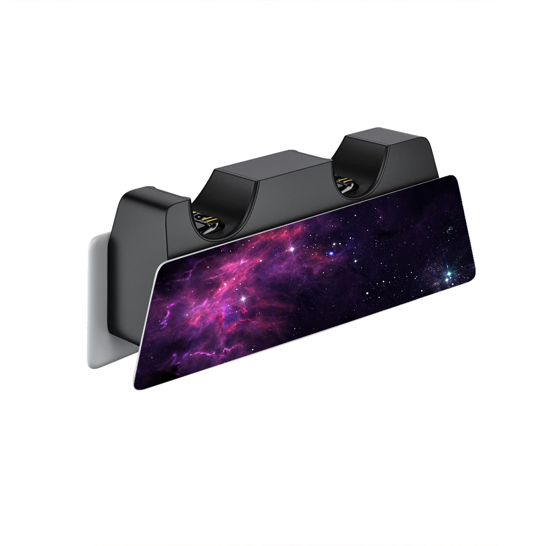 PlayVital for ps5 Skin - Disc Edition Full Set Vinyl Decal Sticker, Cover Skin Accessories for ps5 Controller & Charging Station & Headset & Media Remote - Purple Nebula - 4