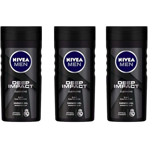 NIVEA Men Impact Shower Gel 250ml - Pack of 3 250 ml
