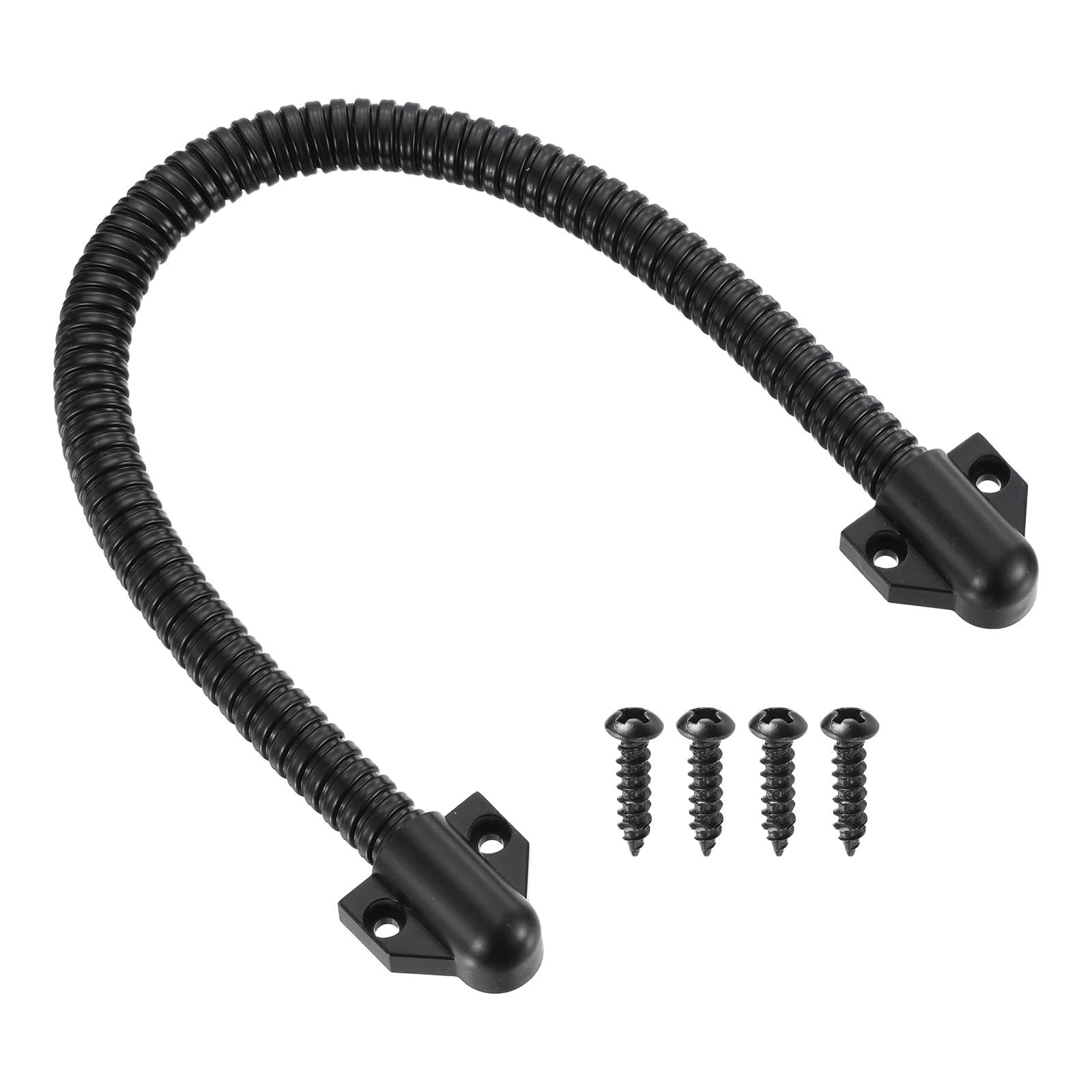 PATIKIL Armored Door Loop Wire Protection (400mm L 3/8" ID, Black)(3Pcs), Door Wire Conduit Power Transfer Armored Cable Wire Sleeve Protector with Plastic Ends,Suit for-Access System — image 1