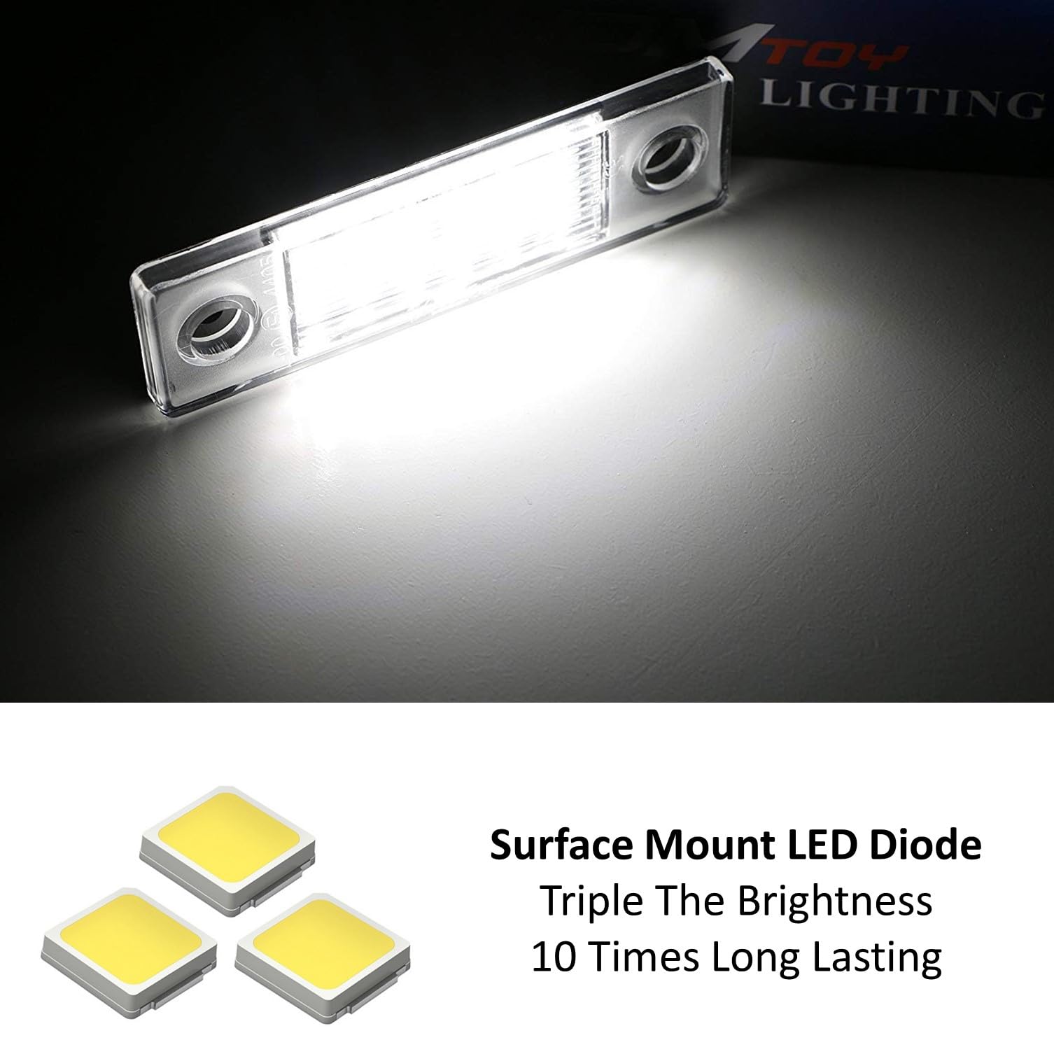 iJDMTOY OEM-Fit 3W Full LED License Plate Light Kit Compatible With 2011-15 Chevy Cruze & 2016-up Chevrolet Spark, Powered by 18-SMD Xenon White LED & Can-bus Error Free