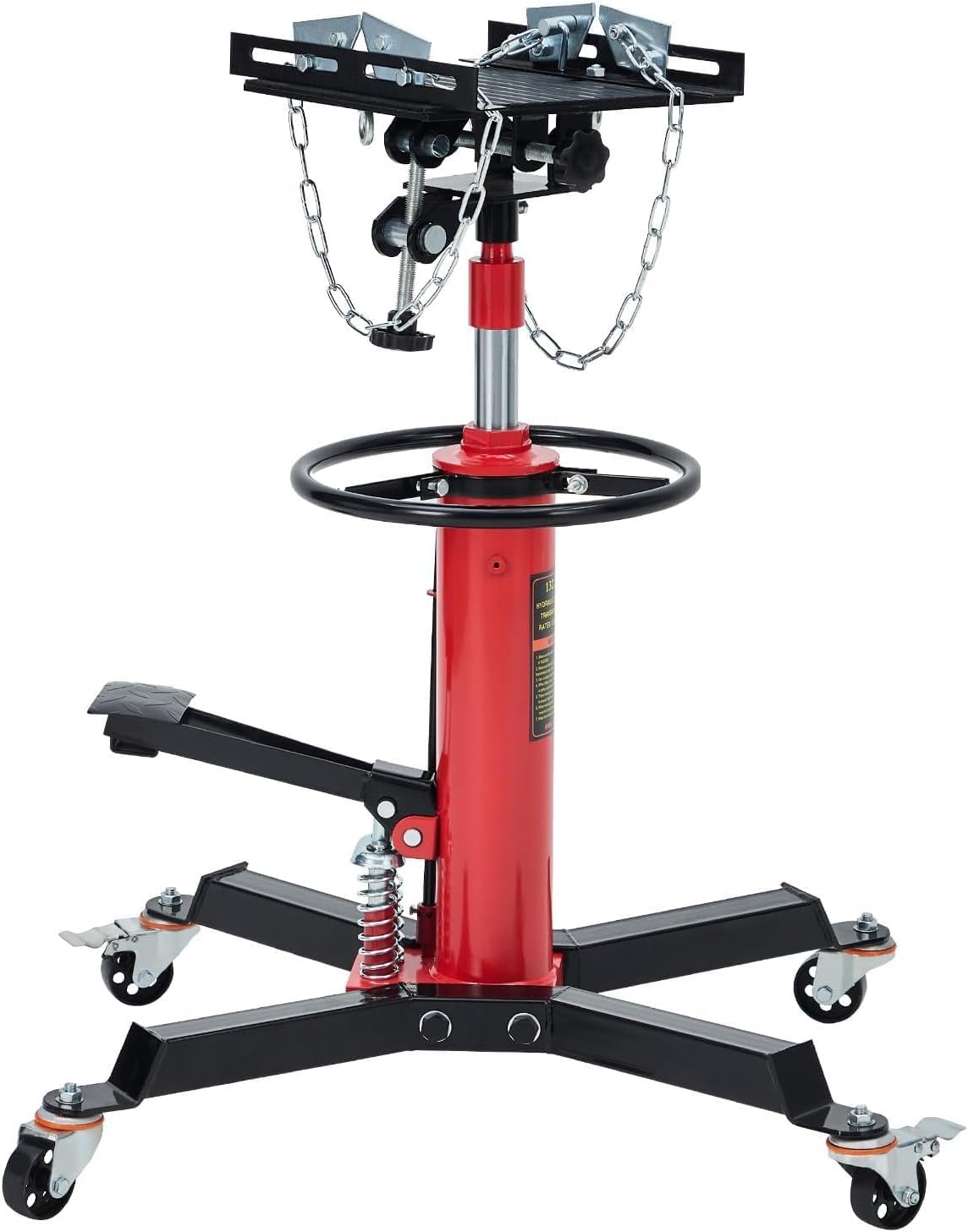PeakPursuit 1322 LBS Hydraulic Transmission Jack, 33.5-70 Inch Lift Height with 360° Swivel Wheels & Foot Pedal, Telescoping Jack Stand with 30° Tilt