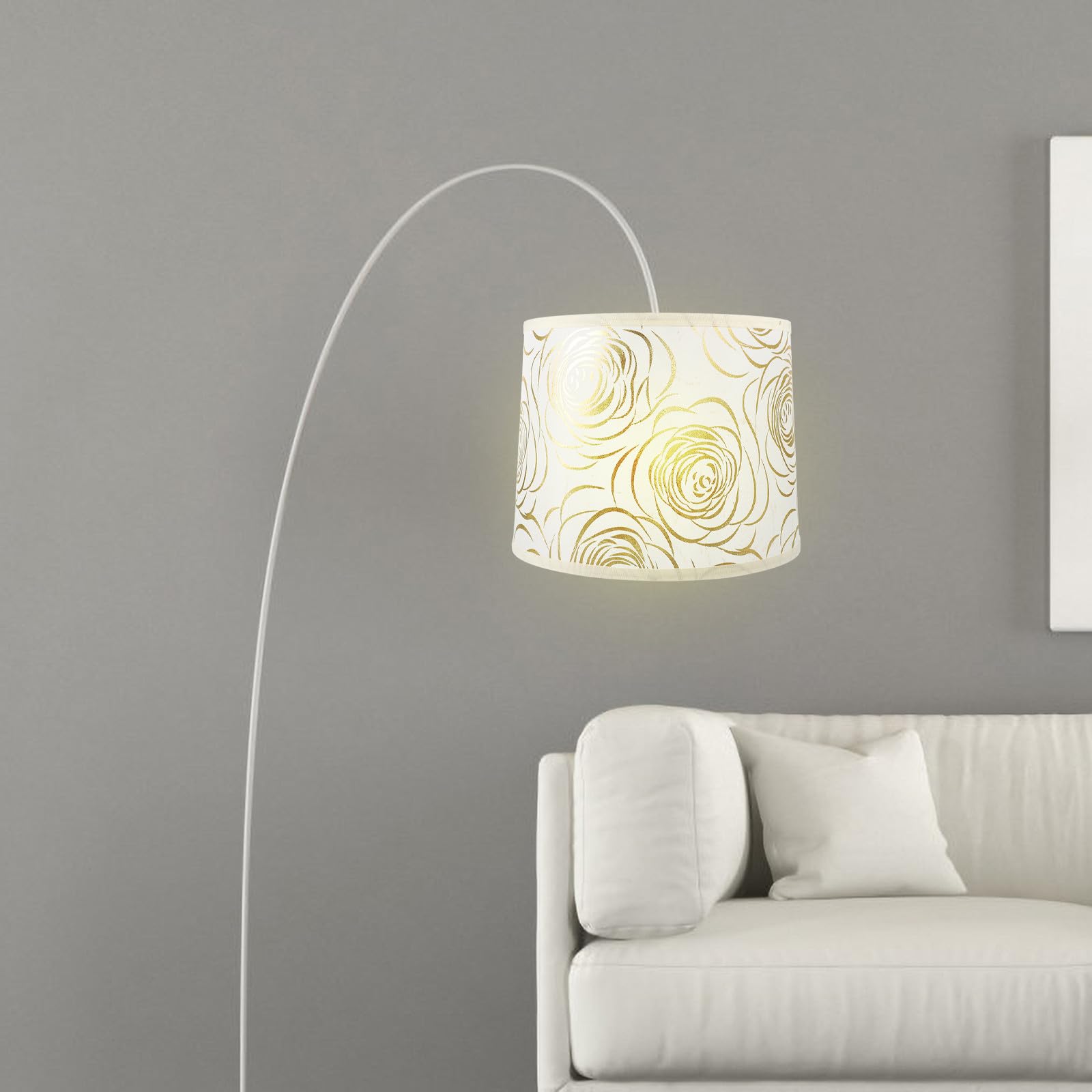Pantalla de Lámpara Simple de Gasa y Hierro para Mesa y Pie | Pantalla de Luces, Pequeña Cubierta de Luz, Suministro de Lámpara, Sombra Clara, Decoracion Verano