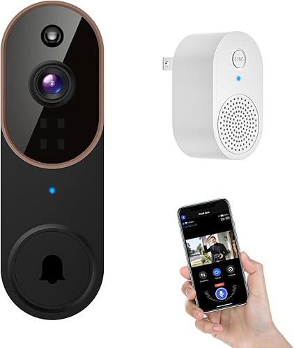 Miniatura 1 de Timbre inteligente inalámbrico de 1080p con receptor de timbre, imagen HD en vivo, detección humana AI, Wi-Fi de 2.4 GHz, audio bidireccional,