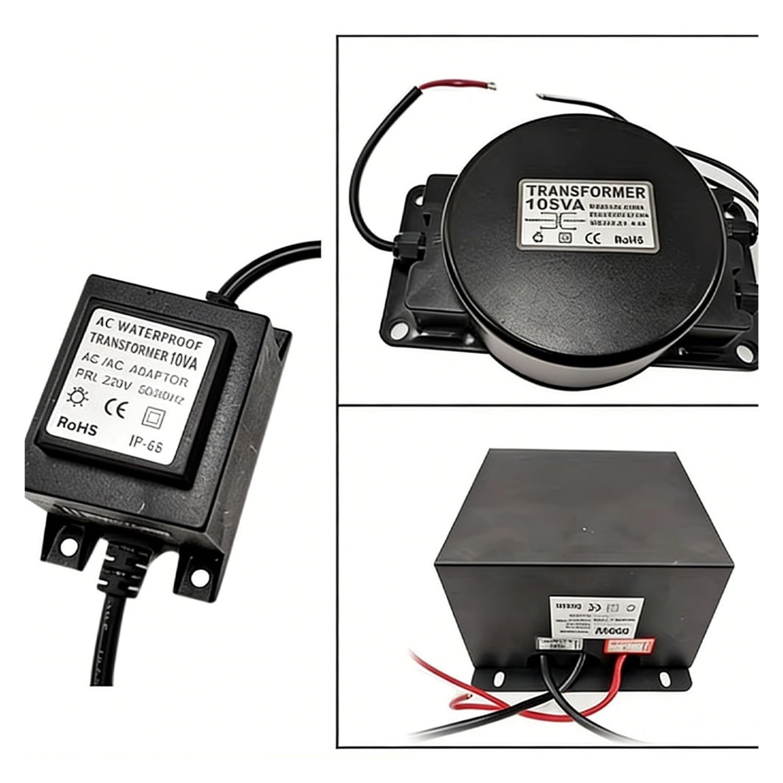 Transformador subacuático a prueba de agua Transformador LED a prueba de agua, luz subacuática, controlador fuente alimentación AC12V, rectificador anillo AC24V, potencia 10W-80W, 1 Uds
