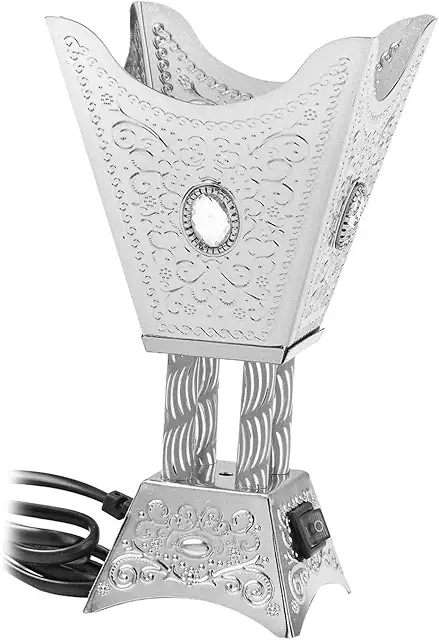 Brûleur d'encens électrique arabe en fer pour salon, yoga, décoration