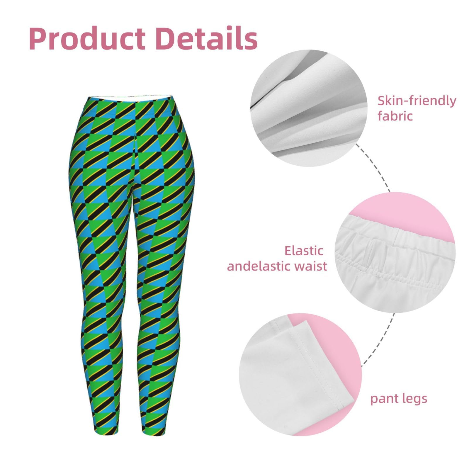 Pantalones de yoga para mujer con estampado de bandera de Tanzania, suaves, transpirables, versátiles, atléticos, casuales