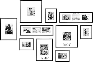 ArtbyHannah Assorted Sizes Gallery Wall Frame Set, Black Picture Frame C...