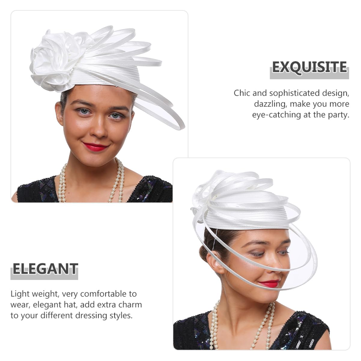 SHERCHPRY 2 sombreros de fiesta de cóctel para mujer, accesorios para el cabello, tocado de novia, decoración para el cabello, diadema
